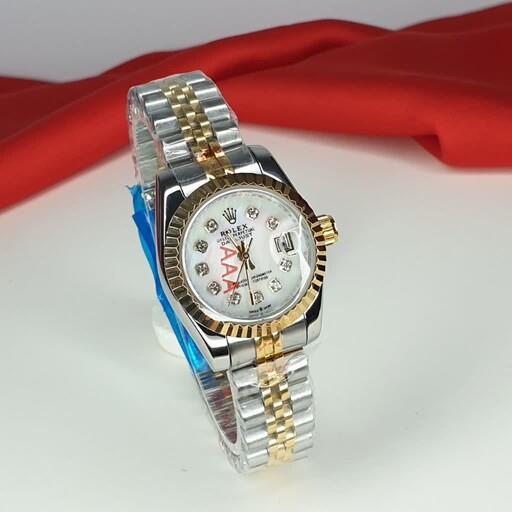 ساعت مچی زنانه رولکس دیت جاست موتور ژاپن میوتا  صفحه سفید ROLEX DATEJUST